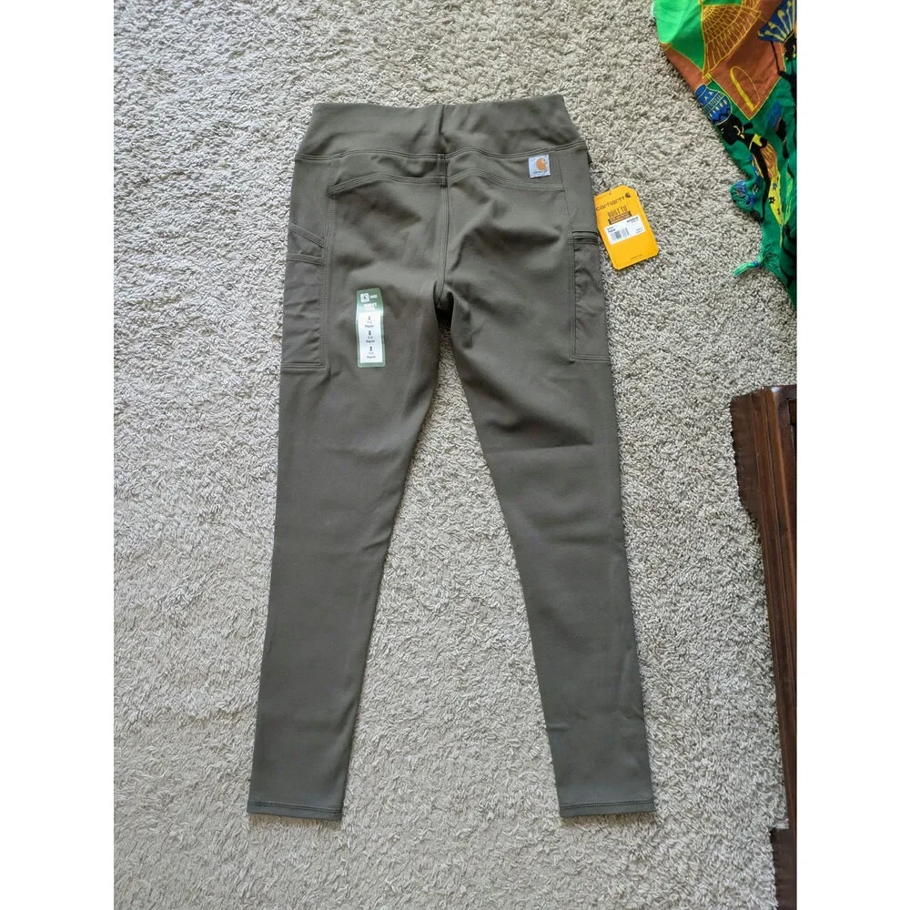 NWT Carhartt Force Fitted Lightweight Utility Legging S(4-6) Dark Green BN3609-W - Picture 3 of 7